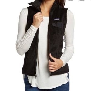 Black fuzzy/silky Patagonia vest